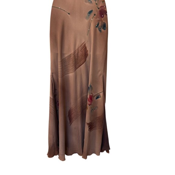 VTG Y2k Regine Los Angeles Fairycore Maxi Slip Deep V Back Embellished Dress M - Picture 14 of 16